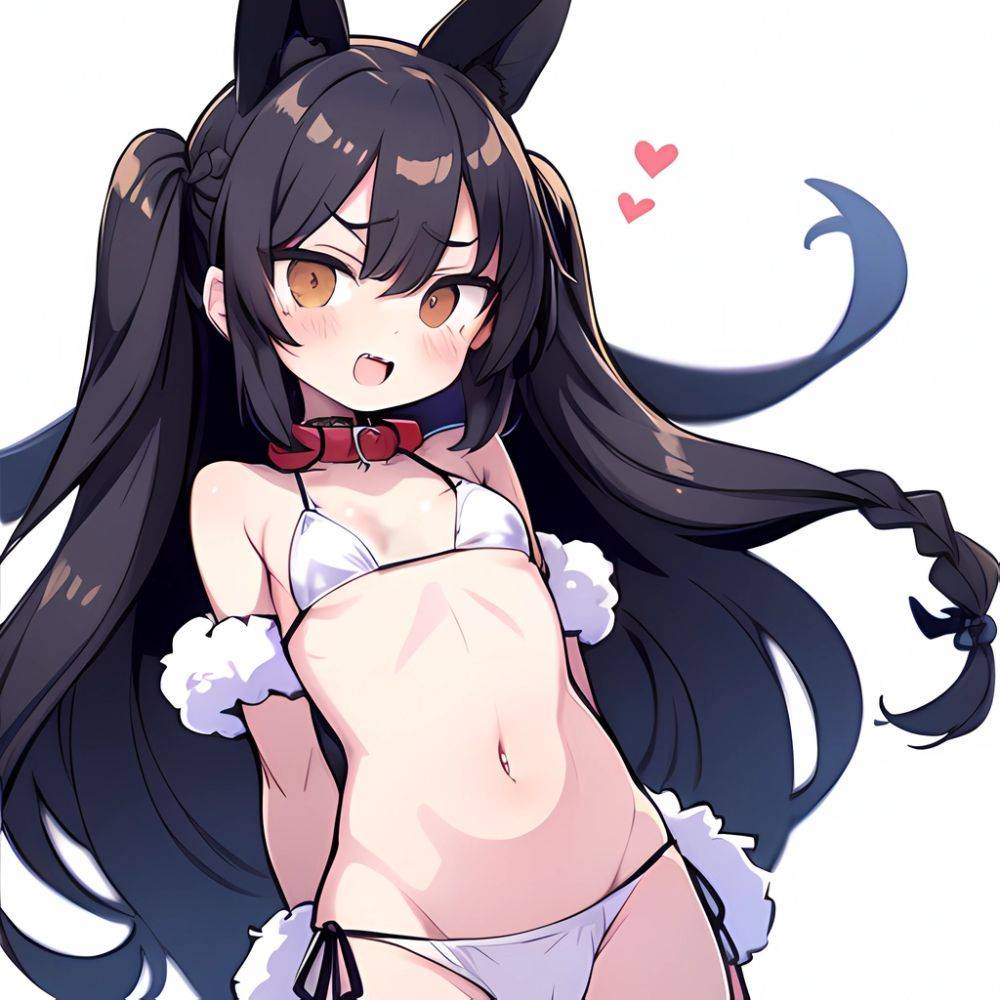 Minegumo Kancolle 1girl Animal Ears Bikini Braid Brown Eyes Cloud Hair Ornament Fake Animal Ears Fur Collar Fur Cuffs Light, 2970937414 - AIHentai - #main