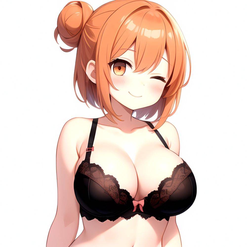 Yuigahama Yui S Mother 1girl Arms Behind Back Black Bra Black Panties Blush Bra Breasts Closed Mouth Hair Between Eyes, 15305136 - AIHentai - #main