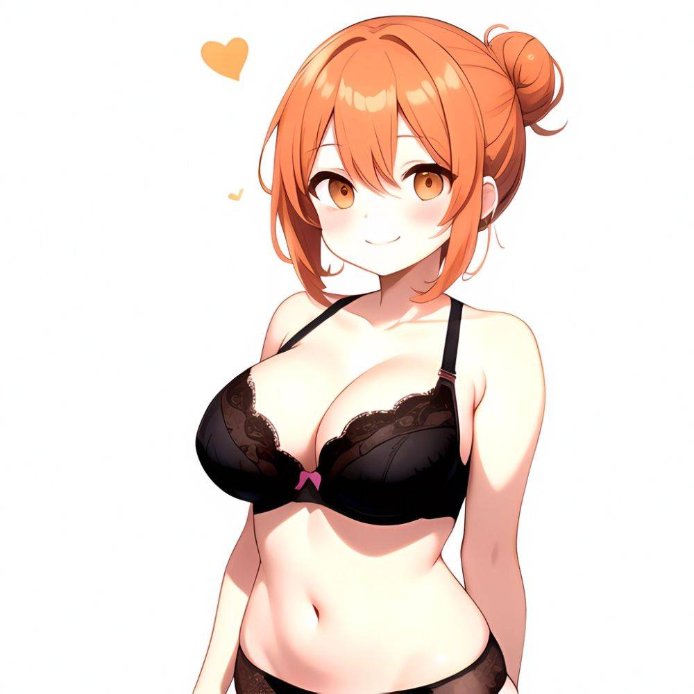 Yuigahama Yui S Mother 1girl Arms Behind Back Black Bra Black Panties Blush Bra Breasts Closed Mouth Hair Between Eyes, 1297371305 - AIHentai - #main
