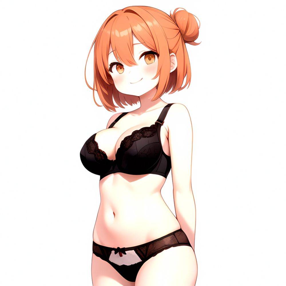 Yuigahama Yui S Mother 1girl Arms Behind Back Black Bra Black Panties Blush Bra Breasts Closed Mouth Hair Between Eyes, 3458781272 - AIHentai - #main