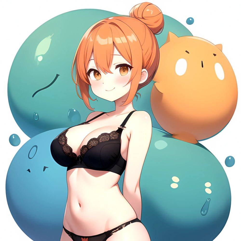 Yuigahama Yui S Mother 1girl Arms Behind Back Black Bra Black Panties Blush Bra Breasts Closed Mouth Hair Between Eyes, 1867917317 - AIHentai - #main