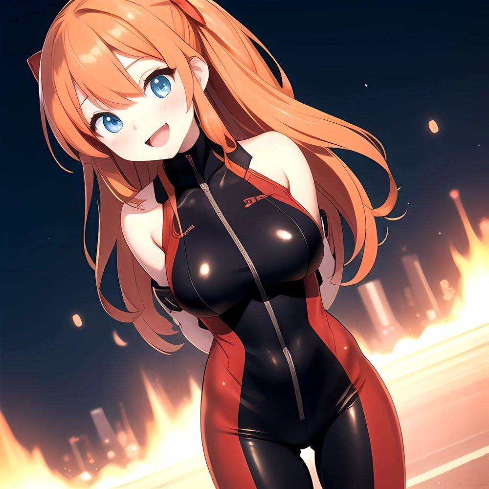 Souryuu Asuka Langley 1girl Blue Eyes Bodysuit Breasts Large Breasts Long Hair Looking At Viewer Open Mouth Orange Hair Plugsuit, 1234552278 - AIHentai - #main