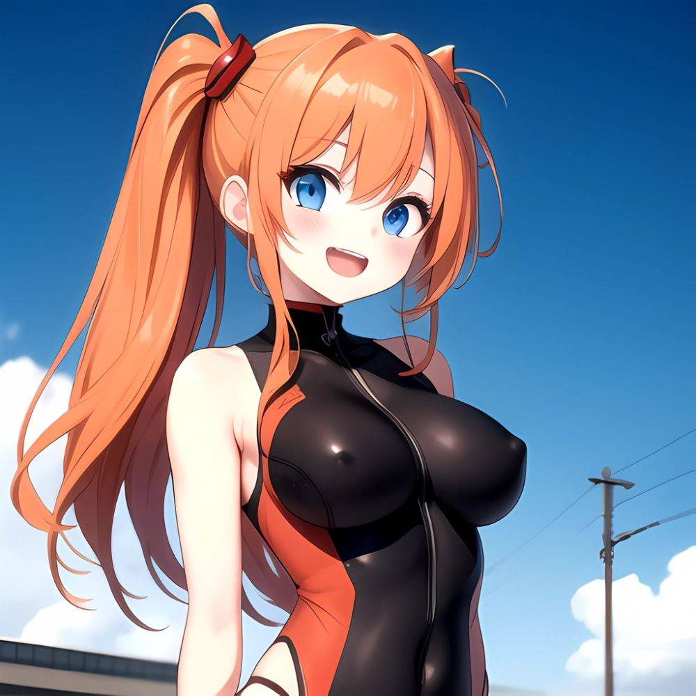 Souryuu Asuka Langley 1girl Blue Eyes Bodysuit Breasts Large Breasts Long Hair Looking At Viewer Open Mouth Orange Hair Plugsuit, 796846836 - AIHentai - #main