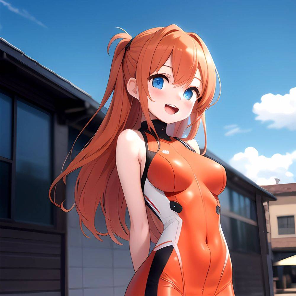 Souryuu Asuka Langley 1girl Blue Eyes Bodysuit Breasts Large Breasts Long Hair Looking At Viewer Open Mouth Orange Hair Plugsuit, 1686743895 - AIHentai - #main