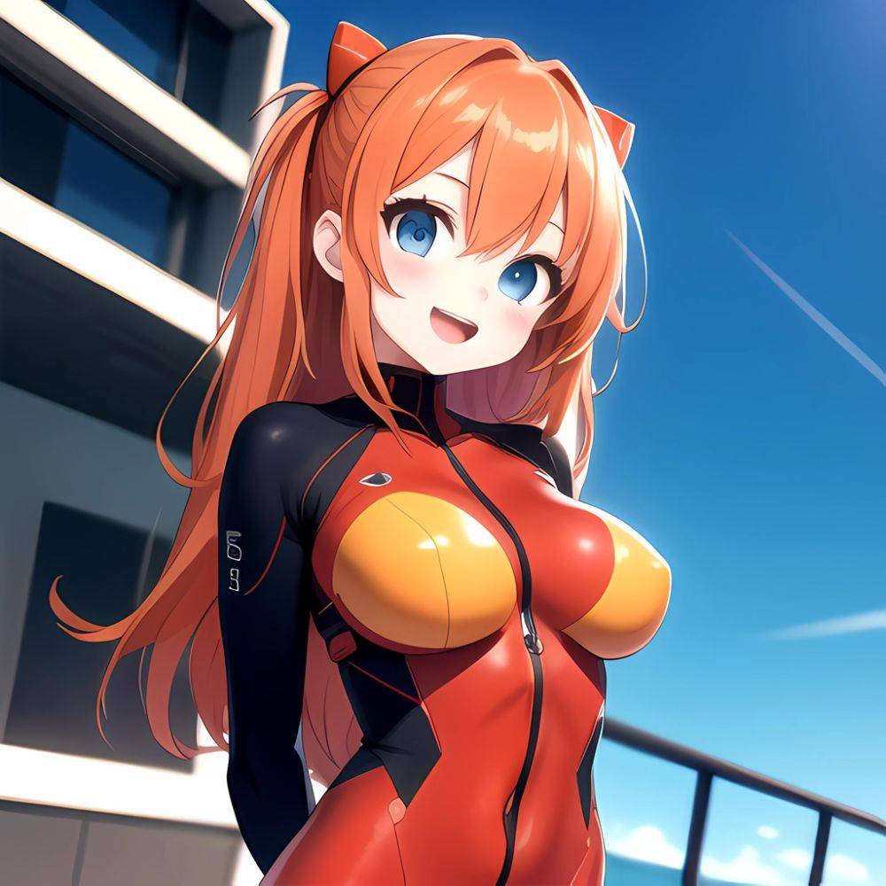 Souryuu Asuka Langley 1girl Blue Eyes Bodysuit Breasts Large Breasts Long Hair Looking At Viewer Open Mouth Orange Hair Plugsuit, 301852480 - AIHentai - #main