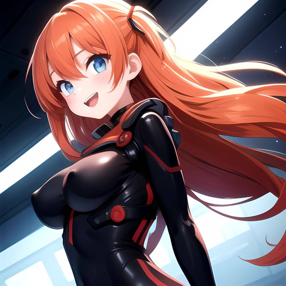 Souryuu Asuka Langley 1girl Blue Eyes Bodysuit Breasts Large Breasts Long Hair Looking At Viewer Open Mouth Orange Hair Plugsuit, 187079749 - AIHentai - #main