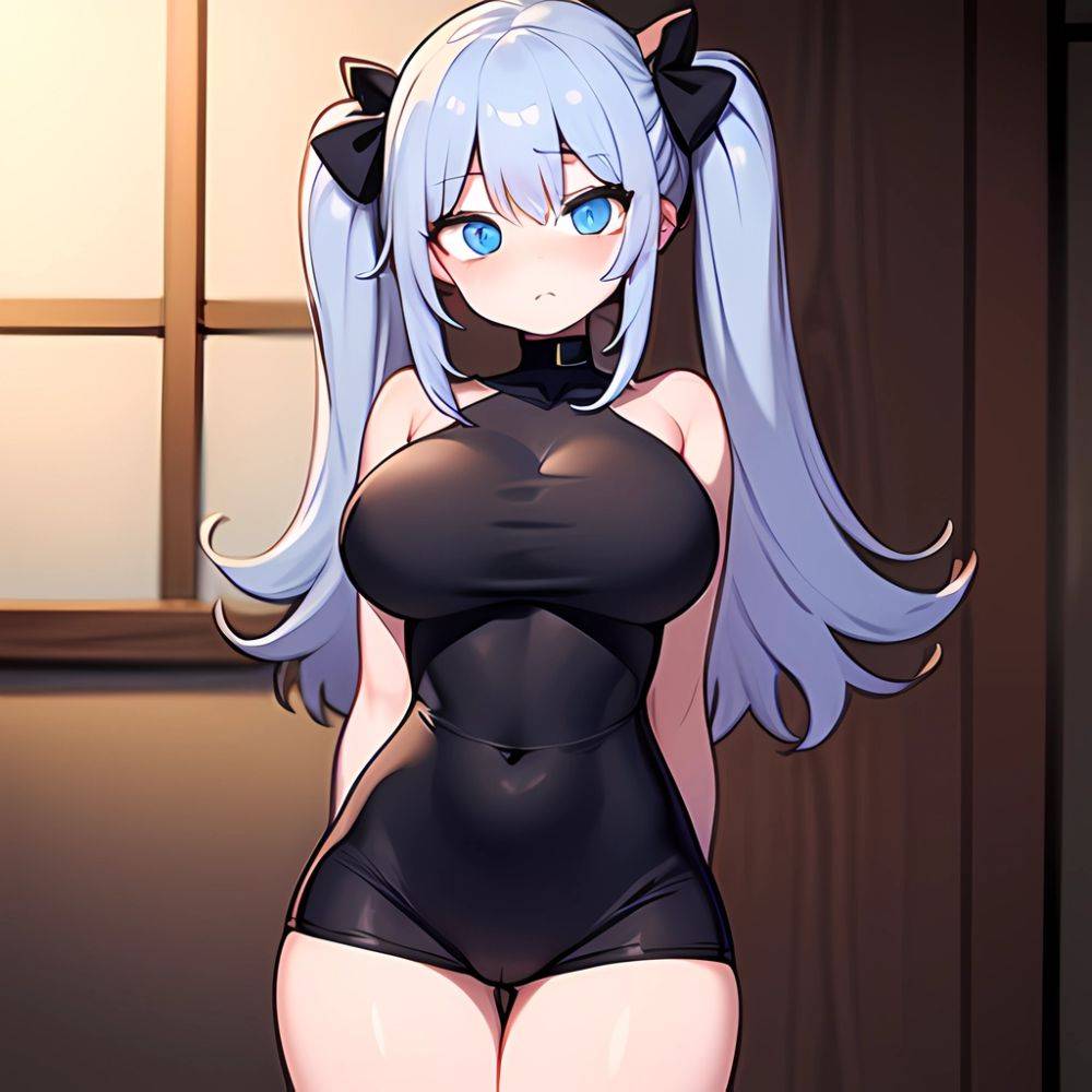 Cute Yuri Standing Naked Nude Big Breasts Facing The Viewer Looking At Viewer Blue Eyes Thick Thighs Arms Behind Back, 2012642119 - AIHentai - #main
