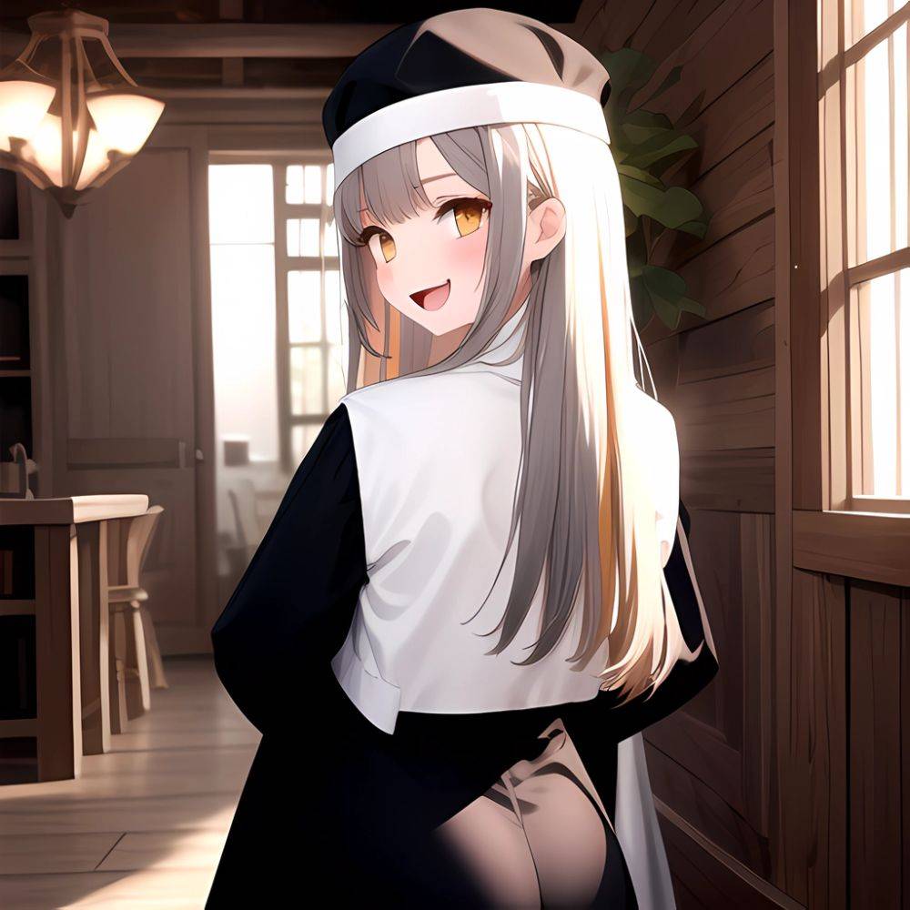 1girl D Black Headwear Black Nails Blonde Hair Blush Breasts Cleavage Grey Hair Large Breasts Long Hair Multicolored Hair Nail, 509278227 - AIHentai - #main