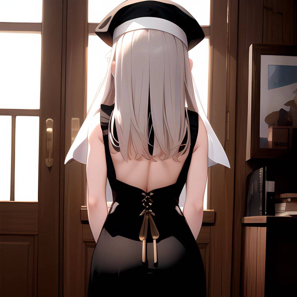 1girl D Black Headwear Black Nails Blonde Hair Blush Breasts Cleavage Grey Hair Large Breasts Long Hair Multicolored Hair Nail, 62482996 - AIHentai - #main