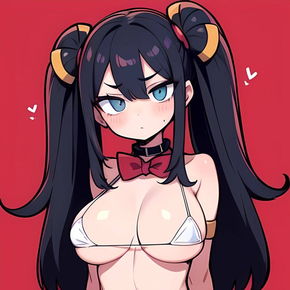 1girl Sexy Pokemon Trainer Looking At The Viewer Facing The Viewer Big Boobs Arms Behind Back Simple Background, 2418272739 - AIHentai - #main
