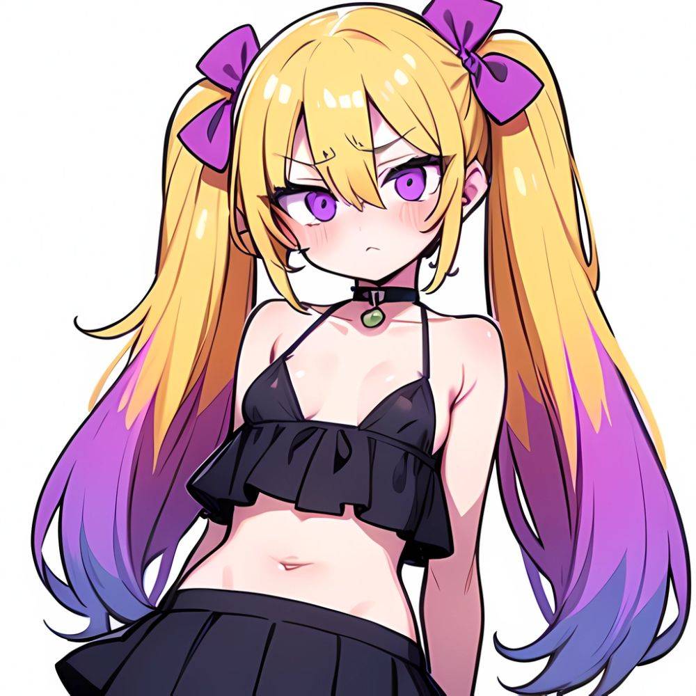 Ninomiya Asuka 1girl Arms Behind Back Bare Shoulders Bikini Bikini Skirt Blonde Hair Blush Braid Breasts Choker Collarbone Cover, 2464980309 - AIHentai - #main