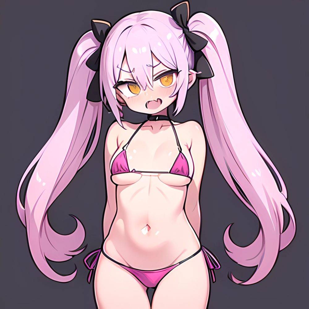 Bremerton Azur Lane 1girl Bare Shoulders Bikini Blush Breasts Choker Collarbone Cowboy Shot Crossed Bangs Fang Hair Between Eyes, 2780619937 - AIHentai - #main
