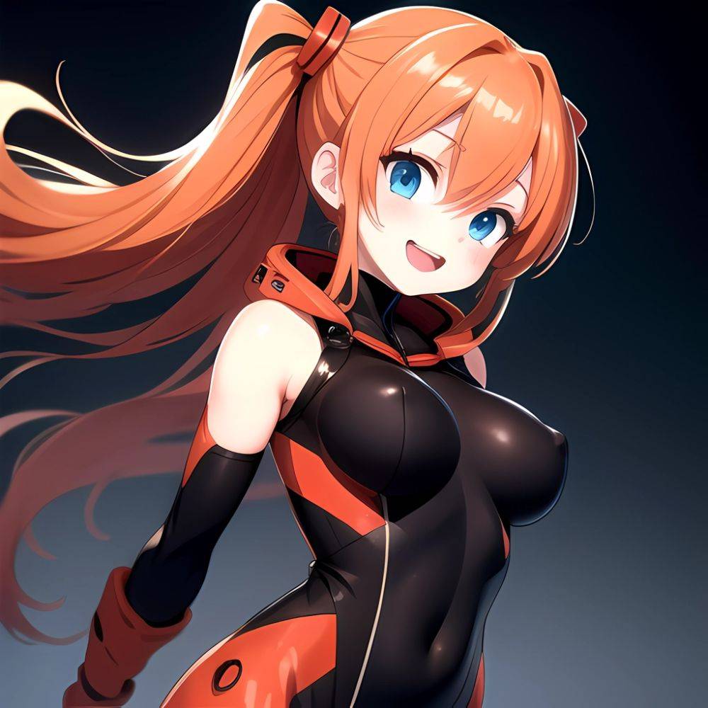 Souryuu Asuka Langley 1girl Blue Eyes Bodysuit Breasts Large Breasts Long Hair Looking At Viewer Open Mouth Orange Hair Plugsuit, 3797195383 - AIHentai - #main