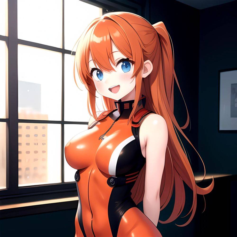 Souryuu Asuka Langley 1girl Blue Eyes Bodysuit Breasts Large Breasts Long Hair Looking At Viewer Open Mouth Orange Hair Plugsuit, 2448628927 - AIHentai - #main
