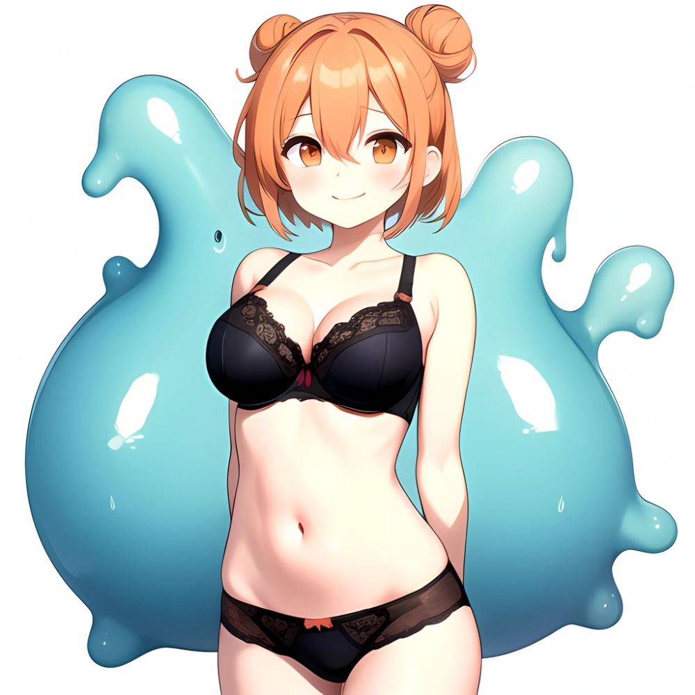 Yuigahama Yui S Mother 1girl Arms Behind Back Black Bra Black Panties Blush Bra Breasts Closed Mouth Hair Between Eyes, 473392487 - AIHentai - #main