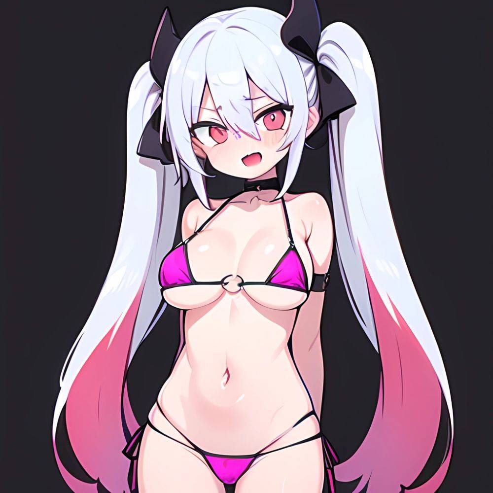 Bremerton Azur Lane 1girl Bare Shoulders Bikini Blush Breasts Choker Collarbone Cowboy Shot Crossed Bangs Fang Hair Between Eyes, 3968873967 - AIHentai - #main