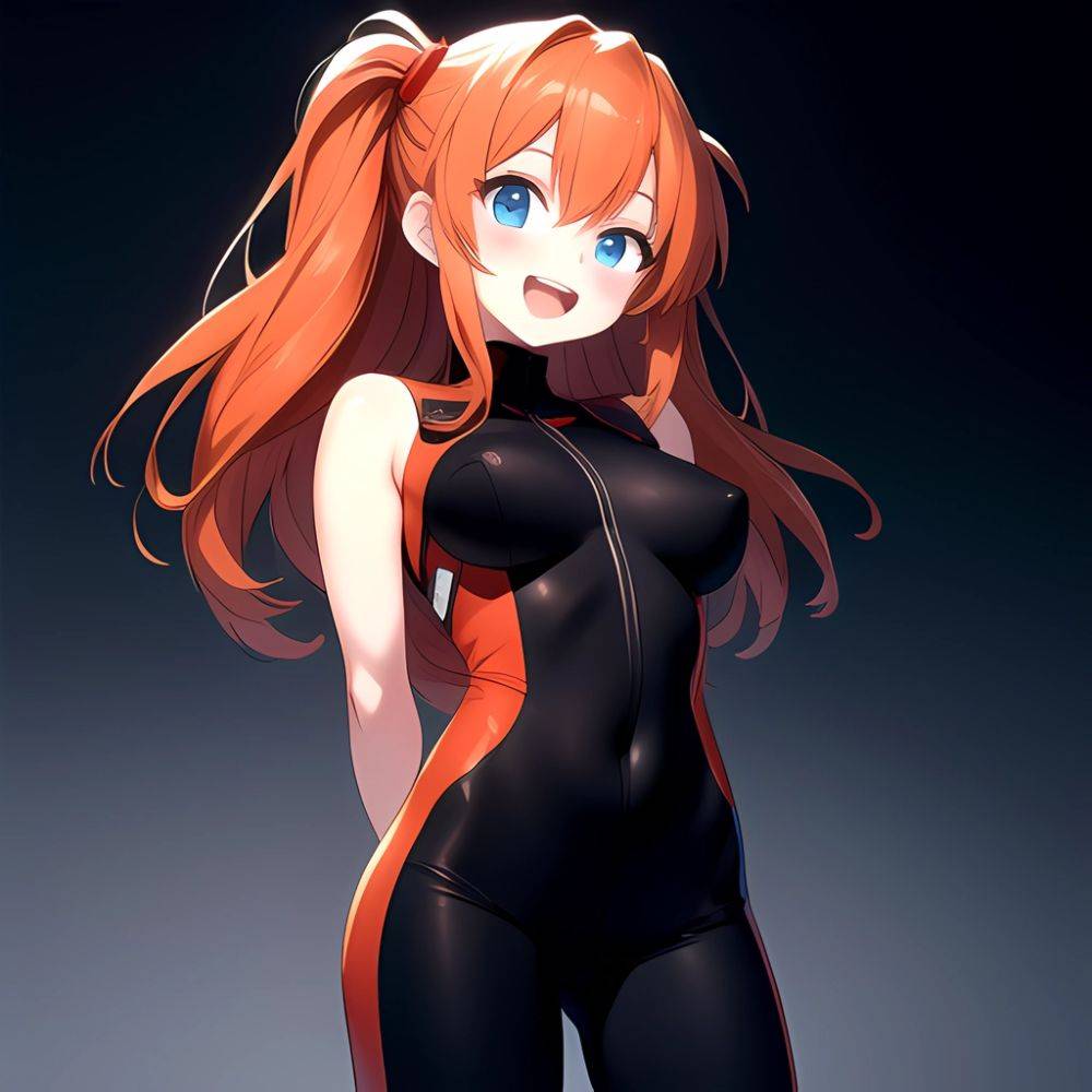 Souryuu Asuka Langley 1girl Blue Eyes Bodysuit Breasts Large Breasts Long Hair Looking At Viewer Open Mouth Orange Hair Plugsuit, 3282715030 - AIHentai - #main