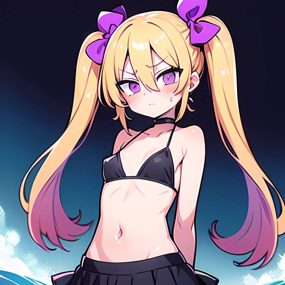 Ninomiya Asuka 1girl Arms Behind Back Bare Shoulders Bikini Bikini Skirt Blonde Hair Blush Braid Breasts Choker Collarbone Cover, 2544449487 - AIHentai - #main