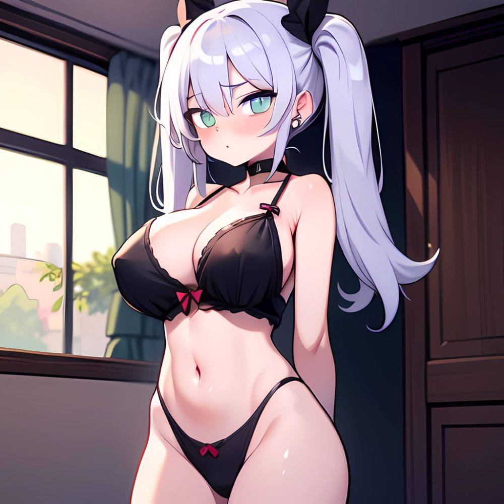 1girl Sexy Standing Huge Boobs Lingerie Arms Behind Back Facing The Viewer Looking At Viewer Blushing, 990986321 - AIHentai - #main