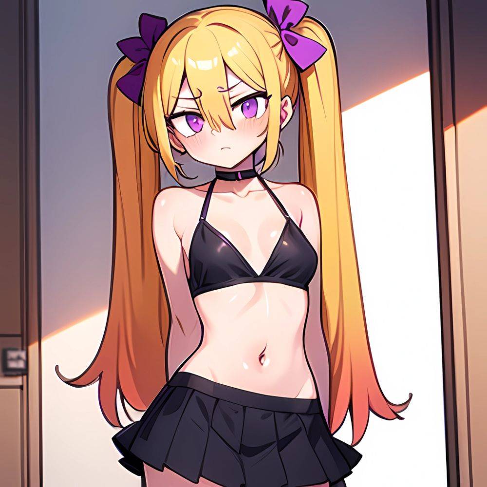 Ninomiya Asuka 1girl Arms Behind Back Bare Shoulders Bikini Bikini Skirt Blonde Hair Blush Braid Breasts Choker Collarbone Cover, 3275524729 - AIHentai - #main