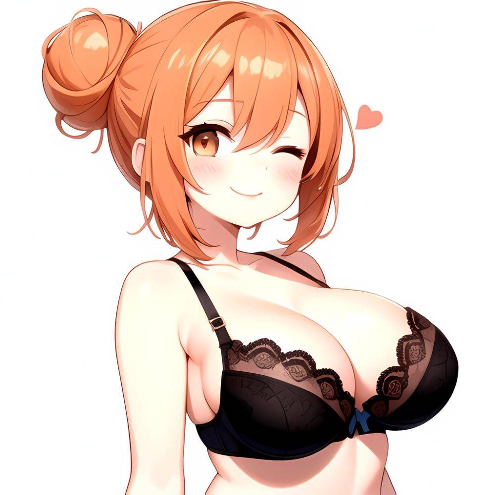 Yuigahama Yui S Mother 1girl Arms Behind Back Black Bra Black Panties Blush Bra Breasts Closed Mouth Hair Between Eyes, 3018217035 - AIHentai - #main