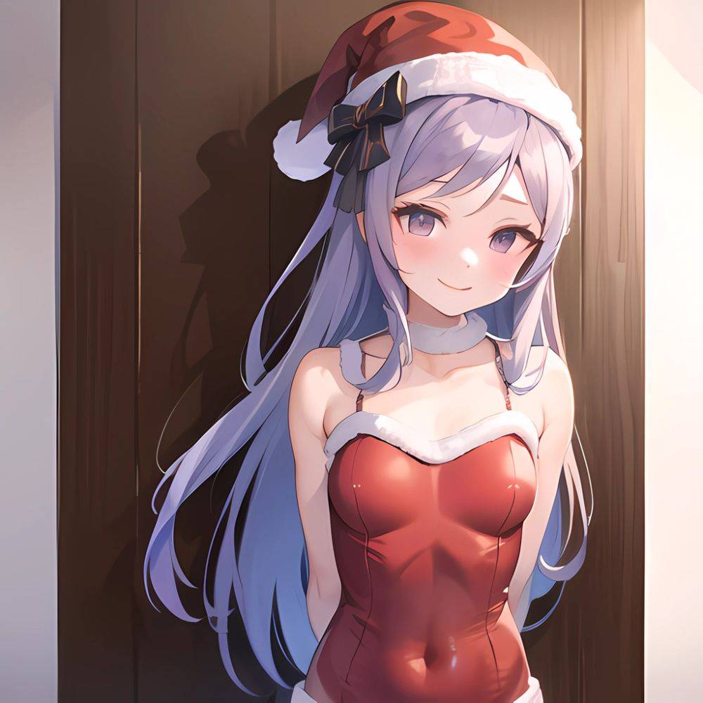 Mejiro Dober Umamusume 1girl Bell Blush Bow Christmas Ears Through Headwear Fur Trimmed Headwear Fur Trim Hat Hat Bow Long, 1190627058 - AIHentai - #main
