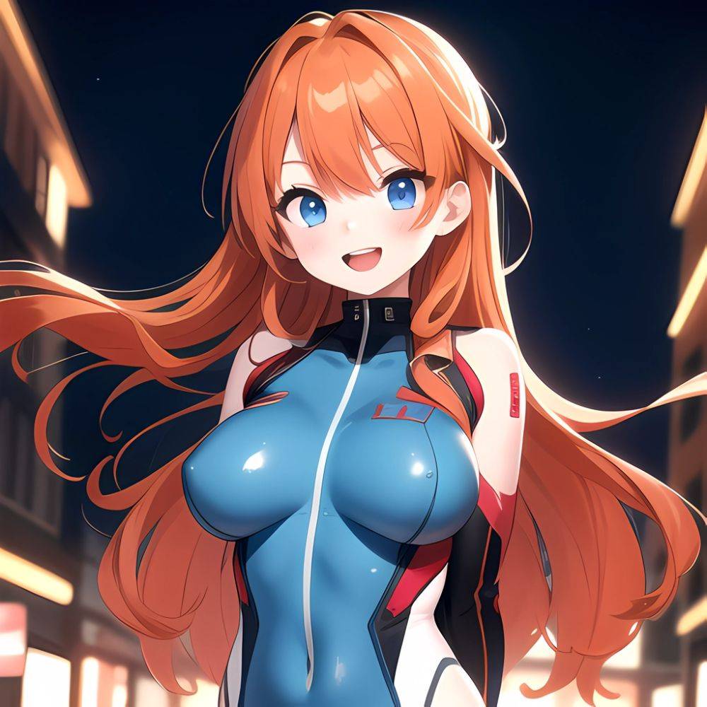 Souryuu Asuka Langley 1girl Blue Eyes Bodysuit Breasts Large Breasts Long Hair Looking At Viewer Open Mouth Orange Hair Plugsuit, 4019535916 - AIHentai - #main