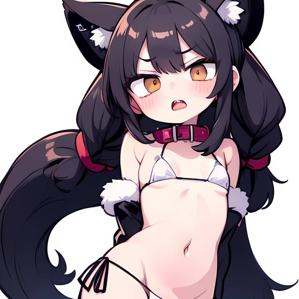 Minegumo Kancolle 1girl Animal Ears Bikini Braid Brown Eyes Cloud Hair Ornament Fake Animal Ears Fur Collar Fur Cuffs Light, 1324076080 - AIHentai - #main