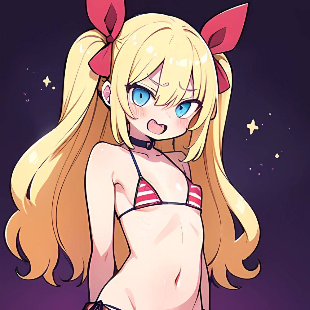 Gabriel Tenma White Raphiel Shiraha Ainsworth 2girls American Flag Bikini Bikini Blonde Hair Blue Eyes Blush Breasts Cross Hair, 1046767733 - AIHentai - #main