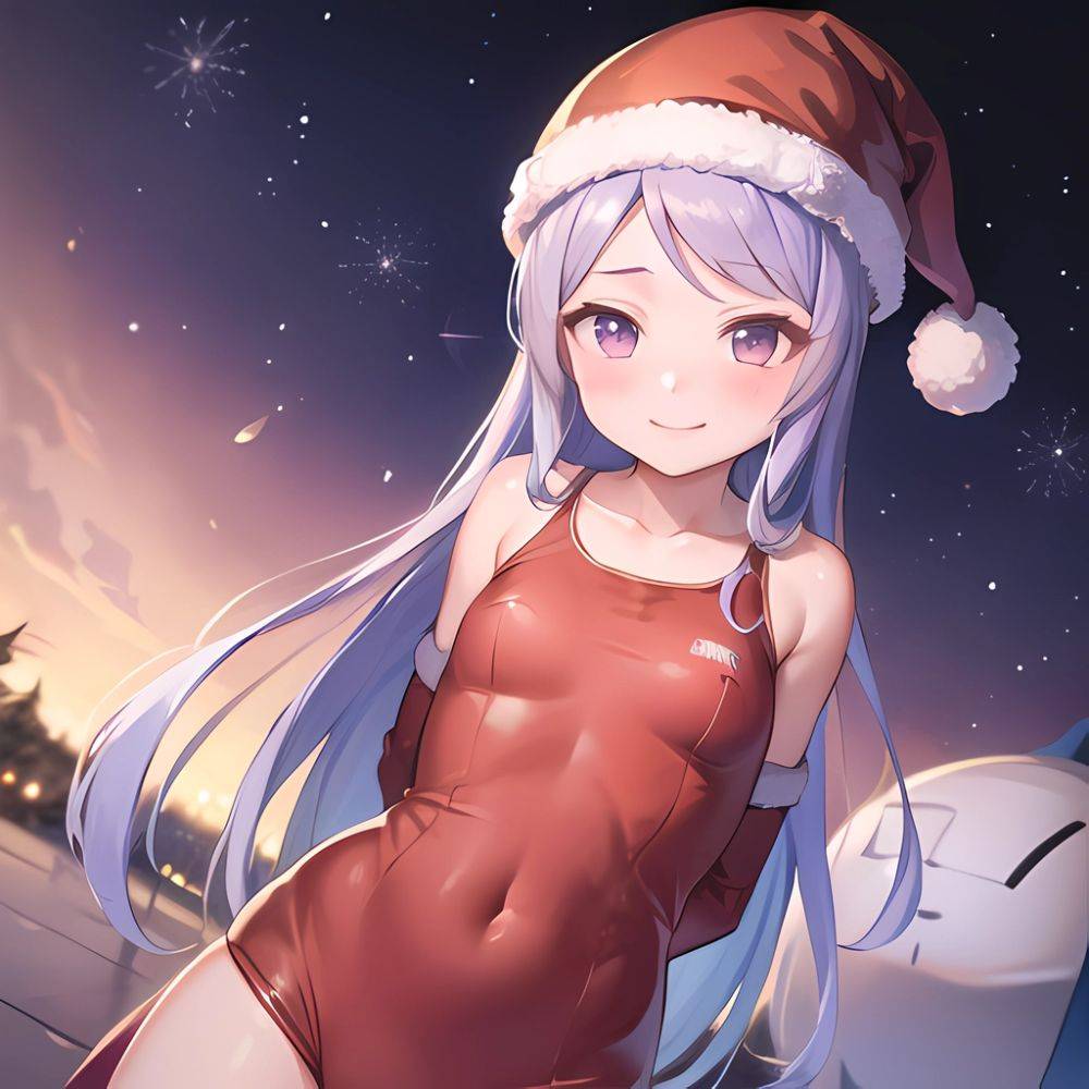 Mejiro Dober Umamusume 1girl Bell Blush Bow Christmas Ears Through Headwear Fur Trimmed Headwear Fur Trim Hat Hat Bow Long, 1381463456 - AIHentai - #main