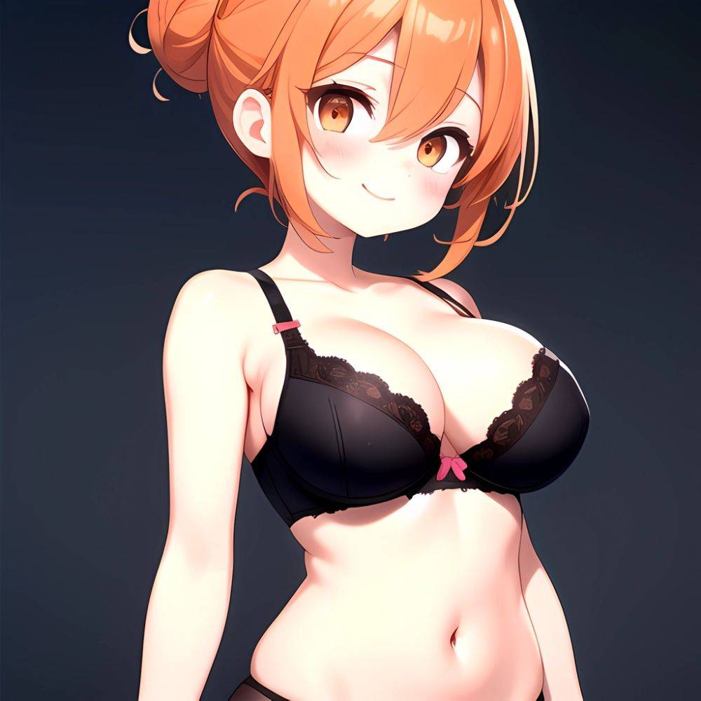 Yuigahama Yui S Mother 1girl Arms Behind Back Black Bra Black Panties Blush Bra Breasts Closed Mouth Hair Between Eyes, 3192926658 - AIHentai - #main