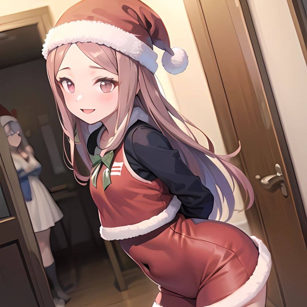 Mejiro Dober Umamusume 1girl Bell Blush Bow Christmas Ears Through Headwear Fur Trimmed Headwear Fur Trim Hat Hat Bow Long, 2414301098 - AIHentai - #main