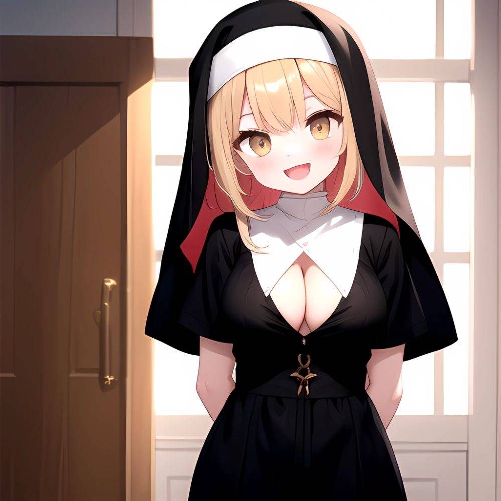 1girl D Black Headwear Black Nails Blonde Hair Blush Breasts Cleavage Grey Hair Large Breasts Long Hair Multicolored Hair Nail, 2969331637 - AIHentai - #main
