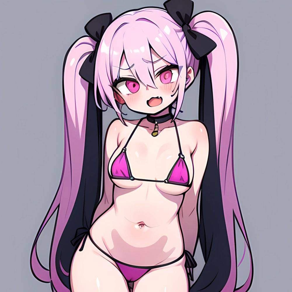 Bremerton Azur Lane 1girl Bare Shoulders Bikini Blush Breasts Choker Collarbone Cowboy Shot Crossed Bangs Fang Hair Between Eyes, 3122341693 - AIHentai - #main