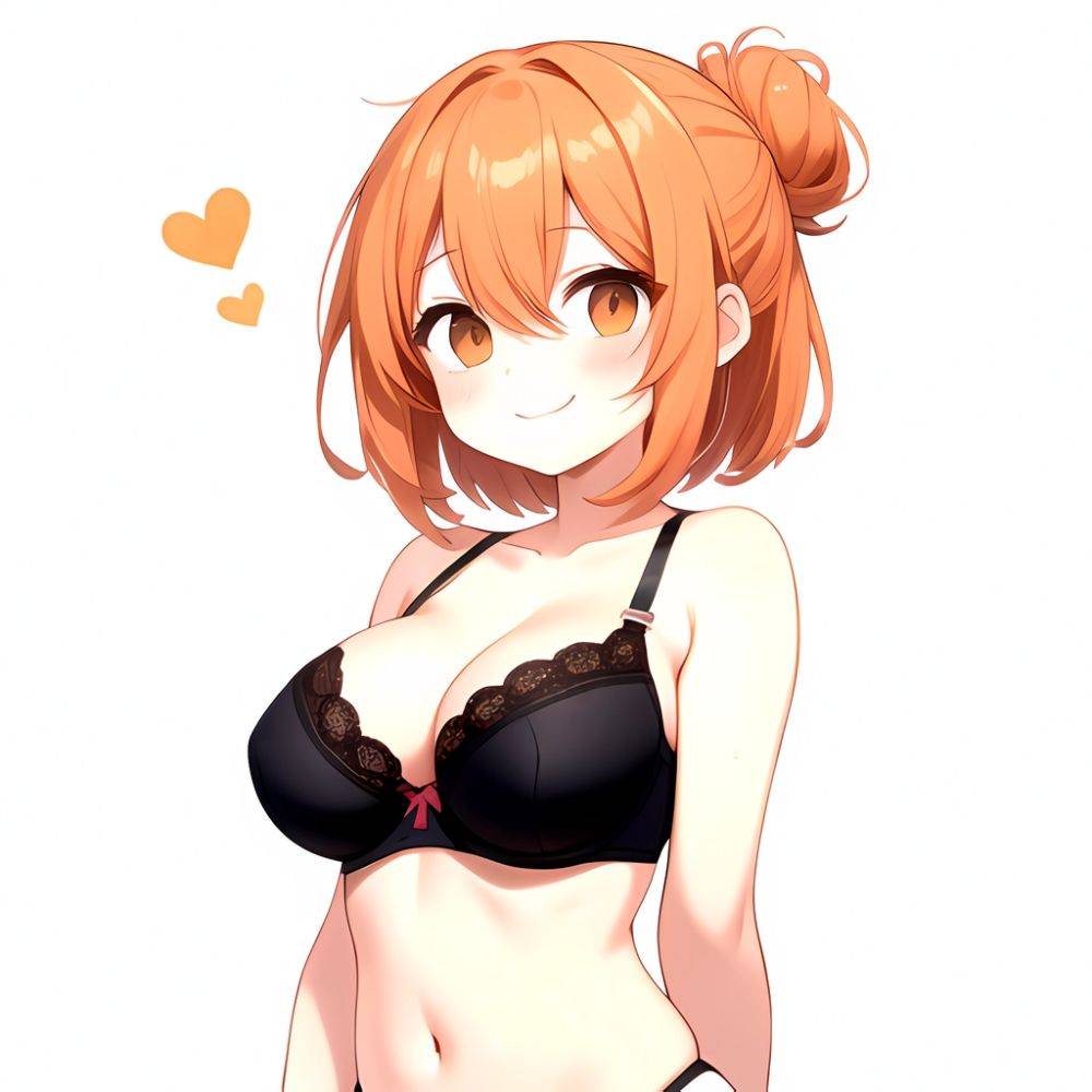 Yuigahama Yui S Mother 1girl Arms Behind Back Black Bra Black Panties Blush Bra Breasts Closed Mouth Hair Between Eyes, 3692730426 - AIHentai - #main
