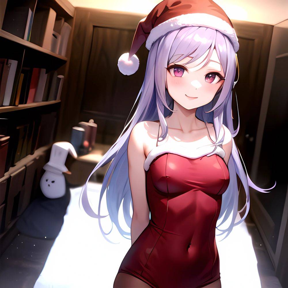Mejiro Dober Umamusume 1girl Bell Blush Bow Christmas Ears Through Headwear Fur Trimmed Headwear Fur Trim Hat Hat Bow Horse, 3676217769 - AIHentai - #main