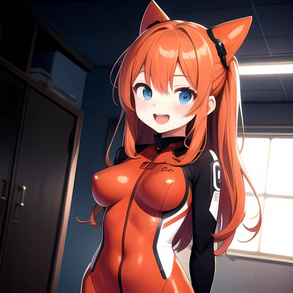 Souryuu Asuka Langley 1girl Blue Eyes Bodysuit Breasts Large Breasts Long Hair Looking At Viewer Open Mouth Orange Hair Plugsuit, 2002527756 - AIHentai - #main