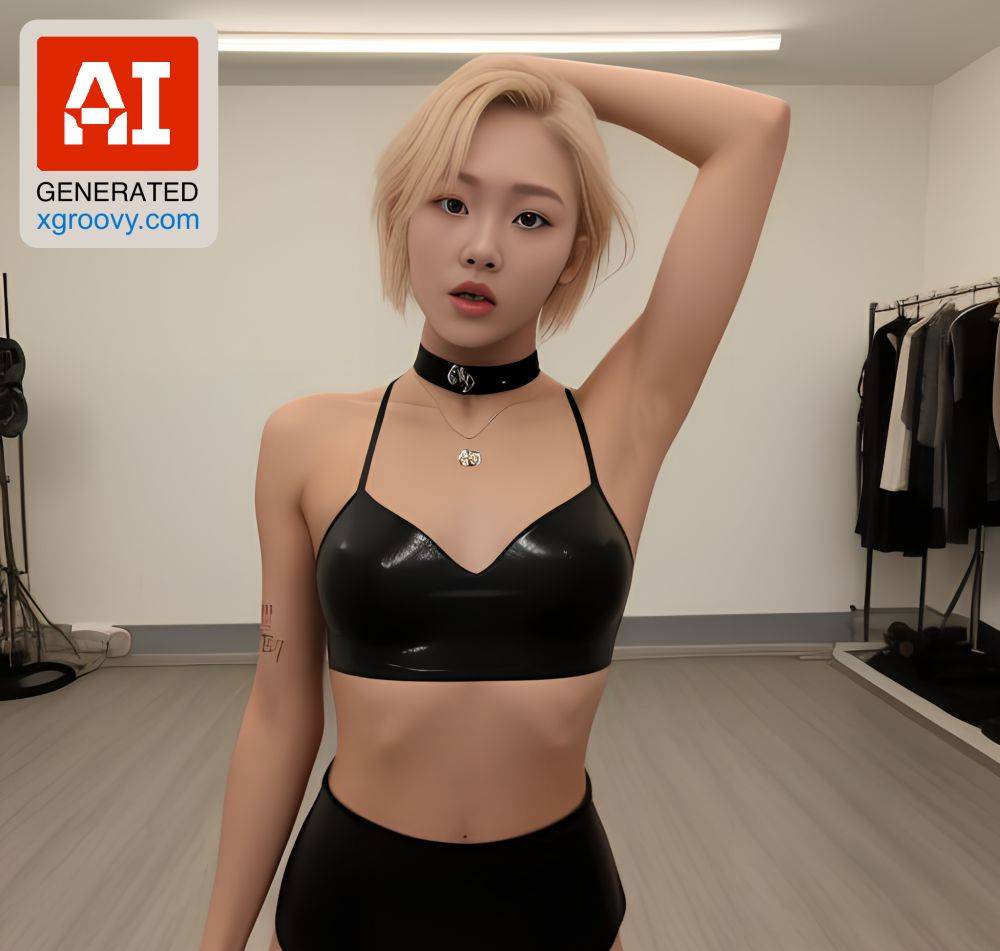 She stood there, stunned, oiled and exposed in a club, a choker round her neck, her small tits on show. 'Fuck me,' she said, her voice barely above a whisper. - #main