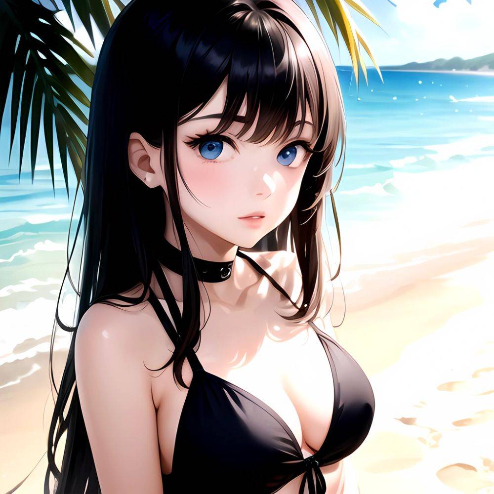1girl Solo Beach Blue Eyes, 3159231563 - AIHentai - #main