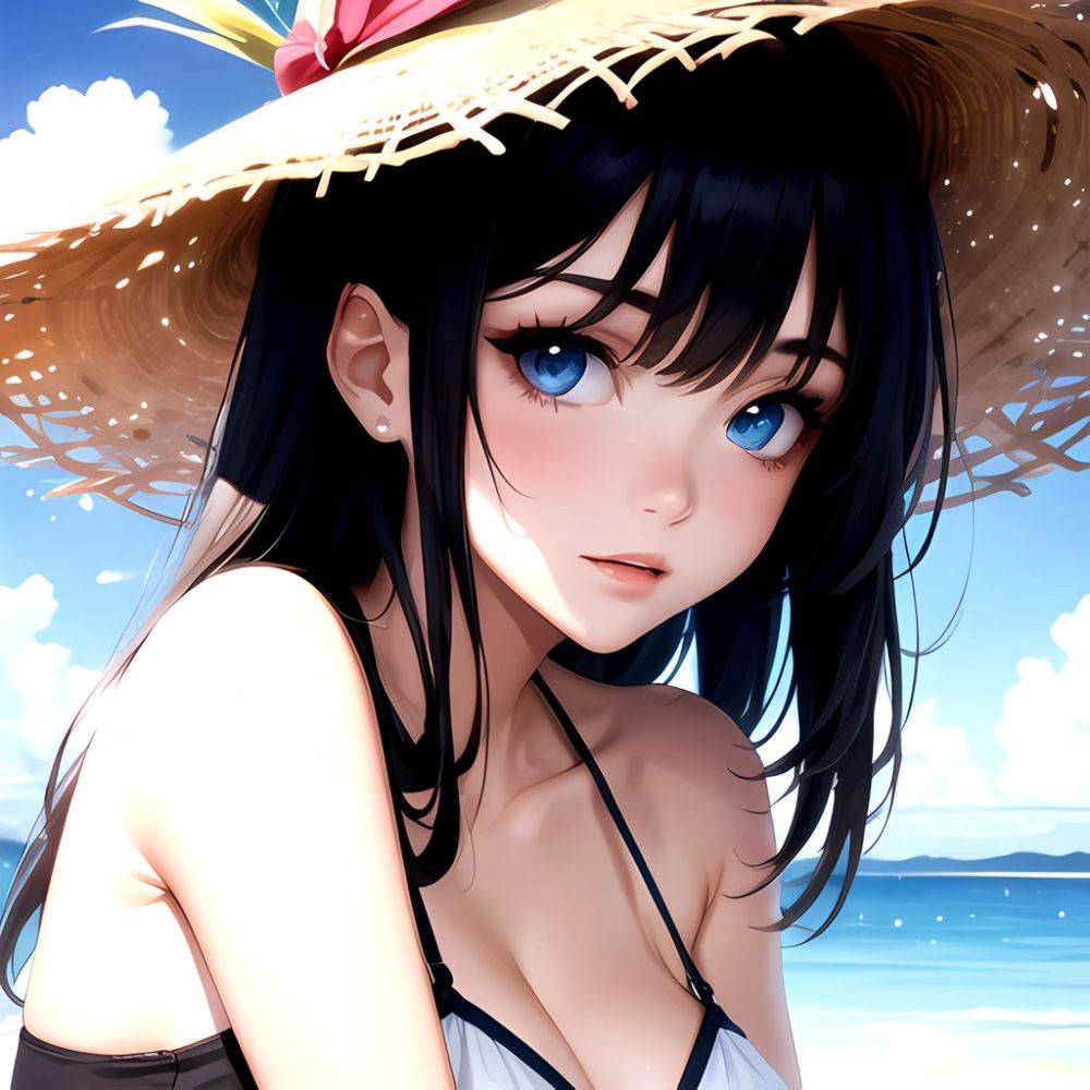 1girl Solo Beach Blue Eyes, 2798355344 - AIHentai - #main