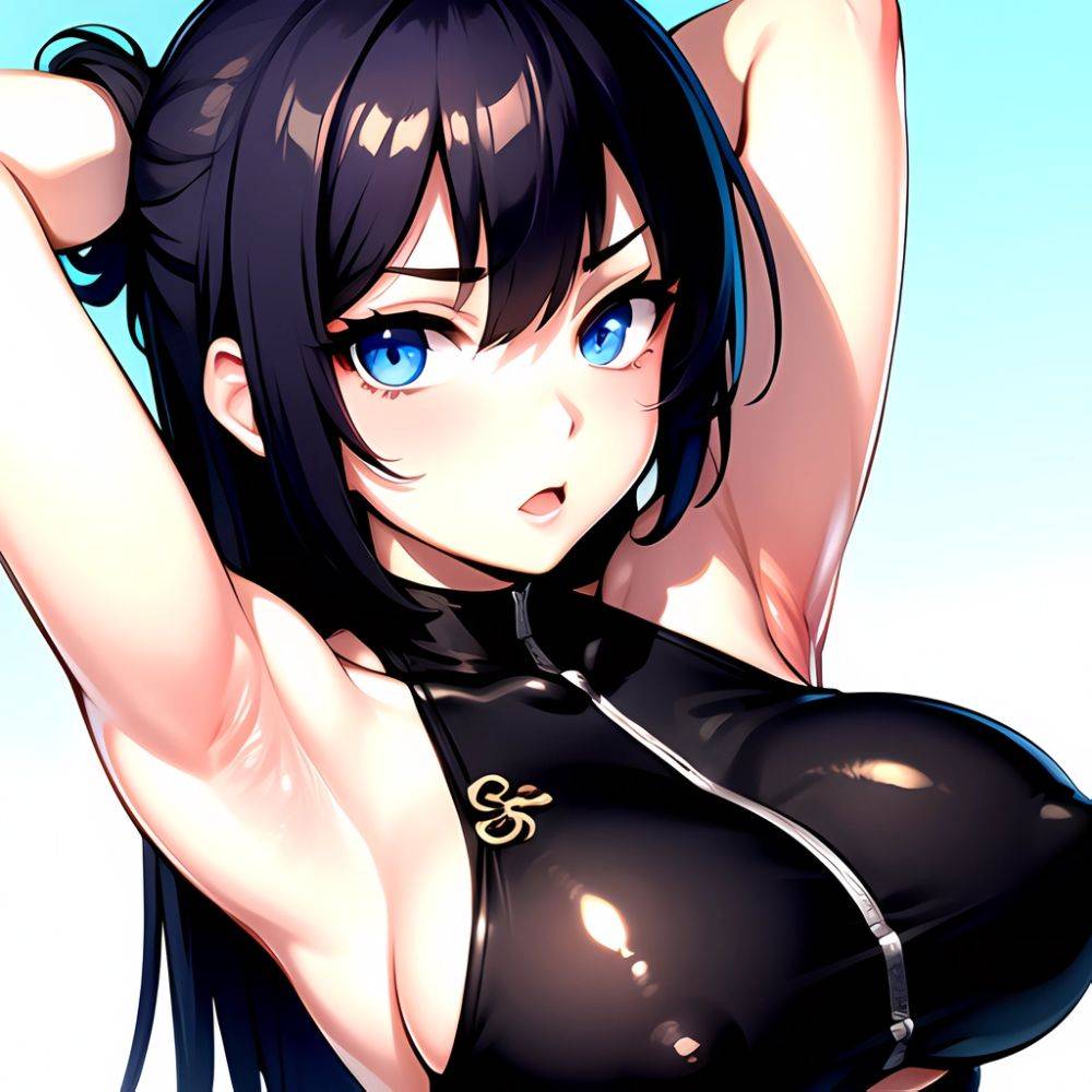 1girl Solo Big Boobs Pov Blue Eyes Armpits Arms Behind Head, 2682548570 - AIHentai - #main