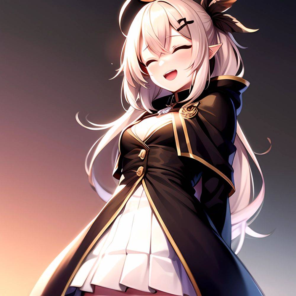 1girl D Ahoge Blush Brown Capelet Brown Cloak Brown Hair Capelet Cleavage Cutout Cloak Closed Eyes Clothing Cutout Crossed Bangs, 1806046060 - AIHentai - #main