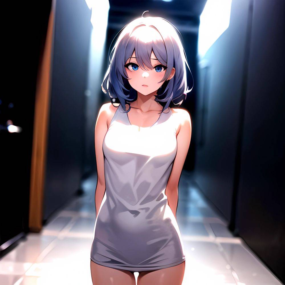 1girl Sexy Blue Eyes Arms Behind Back Facing The Camera Looking At The Camera, 4224884712 - AIHentai - #main