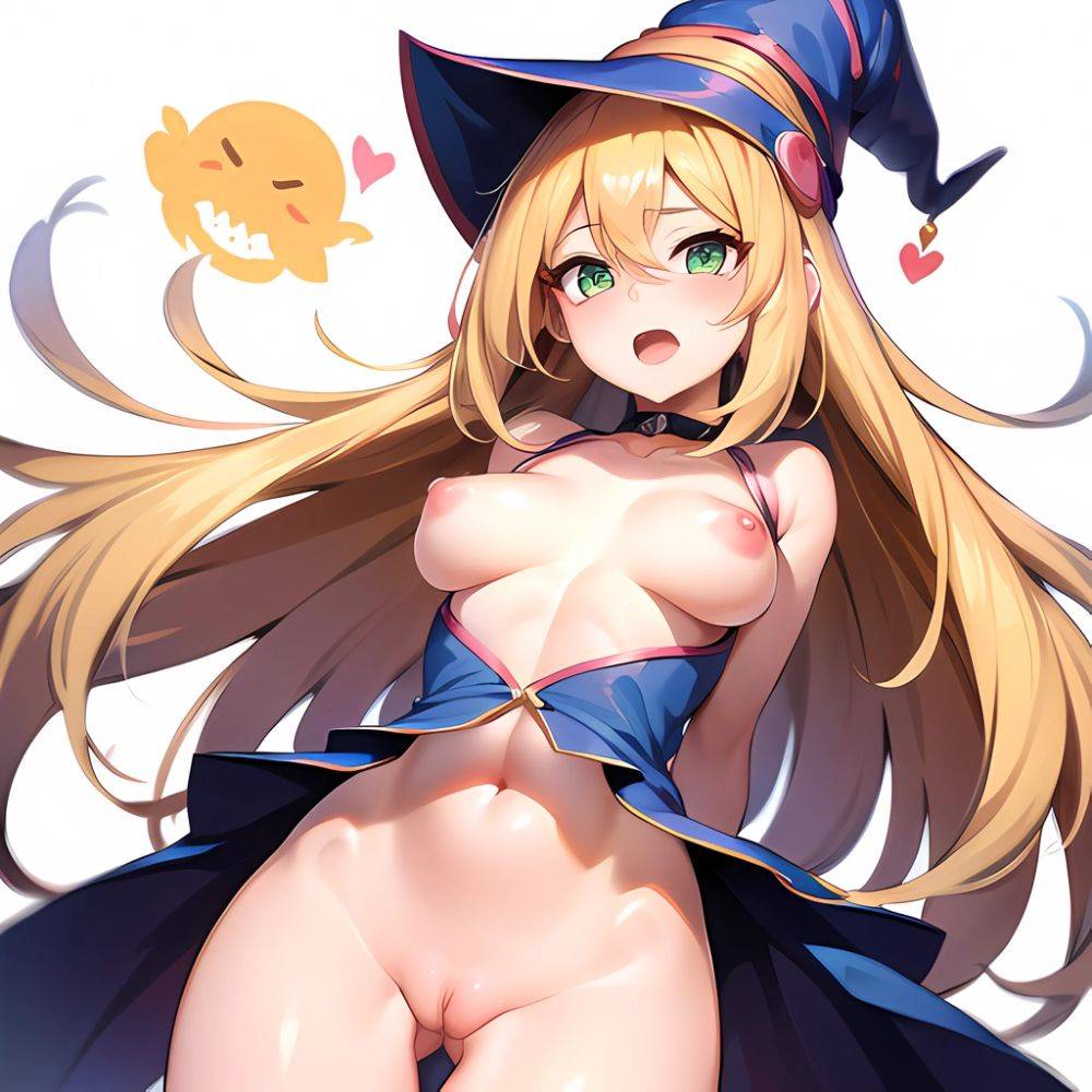 1girl Anus Ass Blonde Hair Blush Blush Stickers Breasts Collarbone Dark Magician Girl Duel Monster Green Eyes Hair Between Eyes, 2140776574 - AIHentai - #main