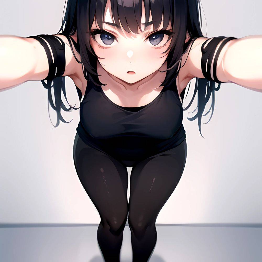 1girl Solo Tank Top Leggings Standing Fully Clothed Pov Simple Background, 499572591 - AIHentai - #main