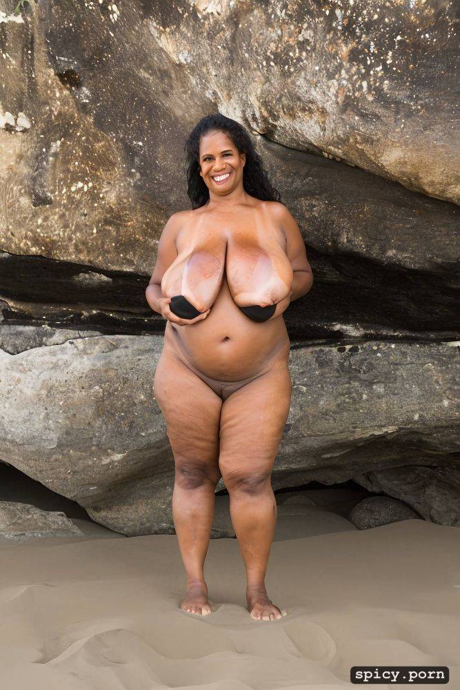 largest boobs ever, standing at a beach, 51 yo, very massive natural melons exposed - #main