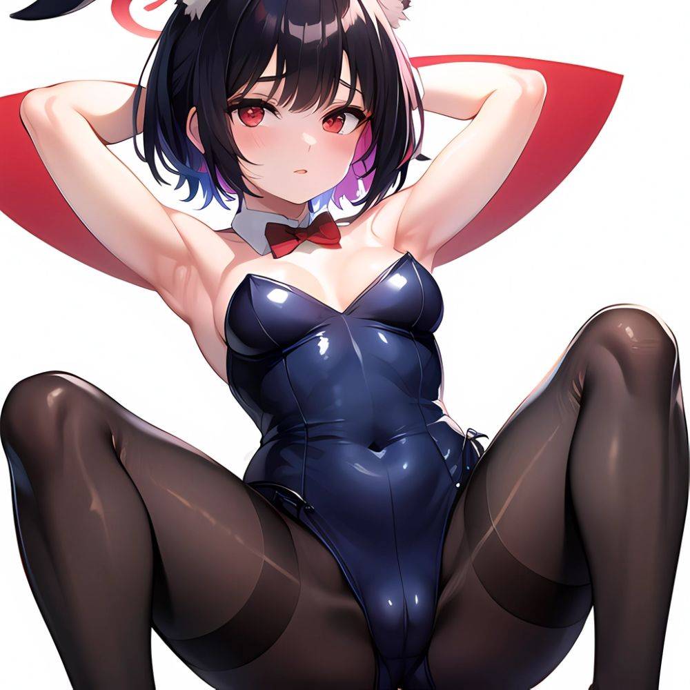 1girl Solo Animal Ears Armpits Black Hair Black Pantyhose Blue Archive Bow Bowtie Cat Ears Colored Inner Hair Coma Light825, 1298795935 - AIHentai - #main