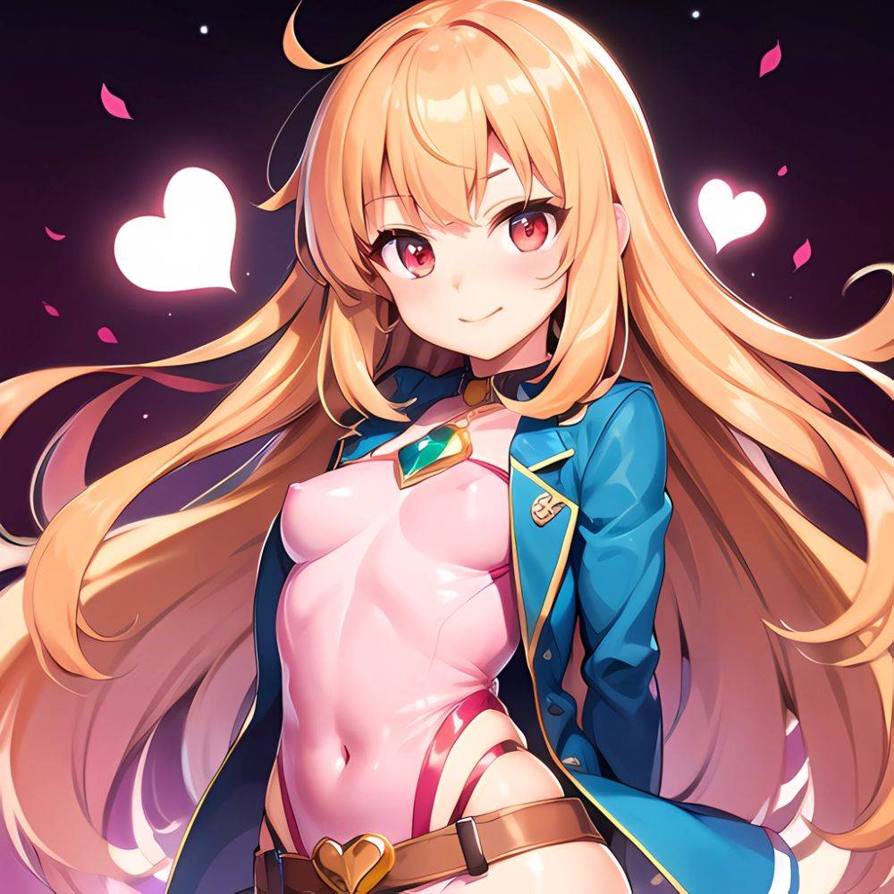 1girl Akazutsumi Momoko Belt Blush Breasts Cameltoe Gem Heart Highres Hyper Blossom Jacket Jewelry Leotard Long Hair Magical Gir, 1545126327 - AIHentai - #main