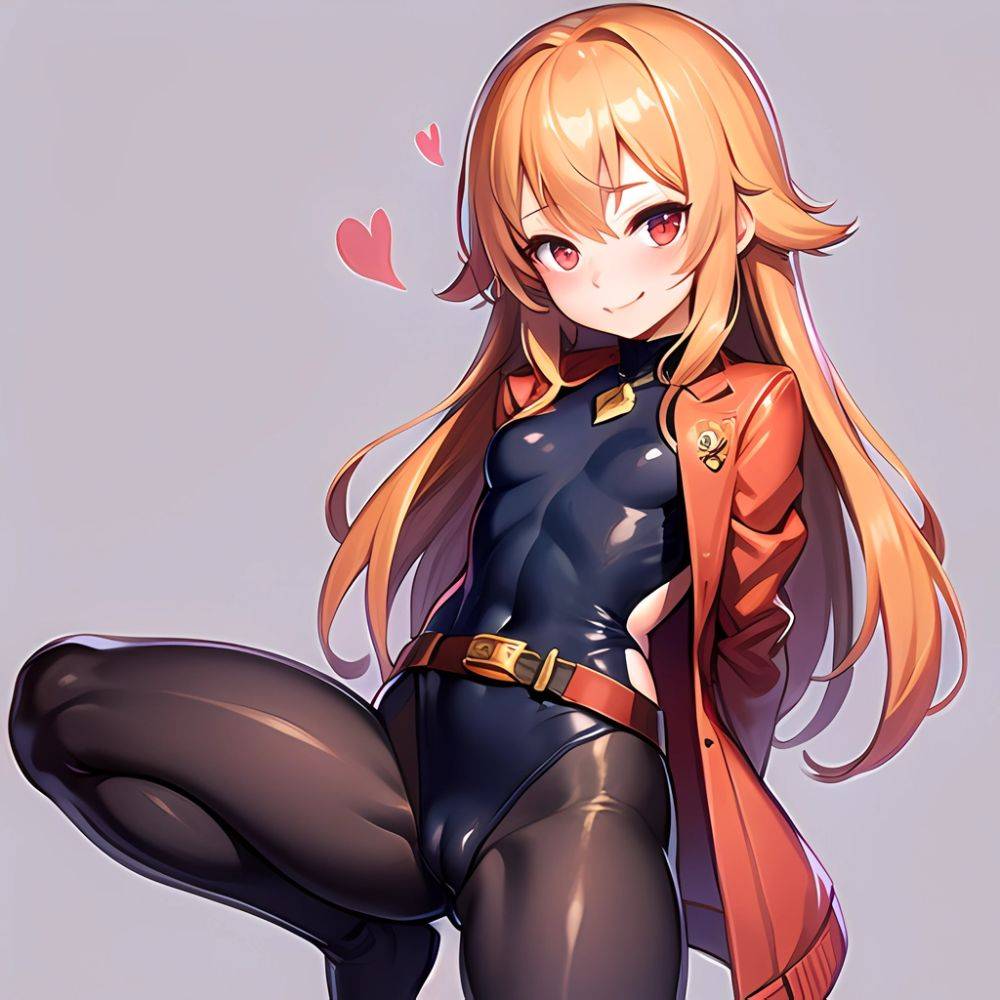 1girl Mature Belt Blush Breasts Cameltoe Gem Heart Highres Hyper Blossom Jacket Jewelry Leotard Long Hair Magical Girl Orange Ha, 2376530119 - AIHentai - #main
