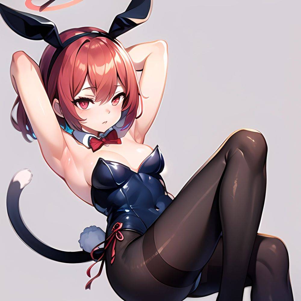 1girl Solo Animal Ears Armpits Black Hair Black Pantyhose Blue Archive Bow Bowtie Cat Ears Colored Inner Hair Coma Light825, 128711077 - AIHentai - #main